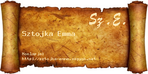 Sztojka Emma névjegykártya